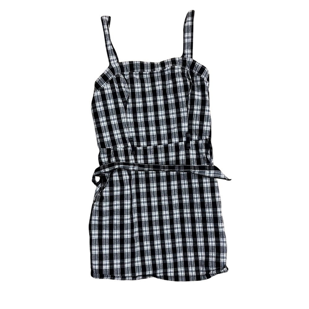 Hollister Black and White Plaid Mini Dress